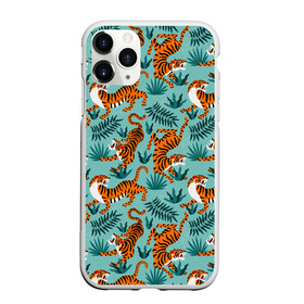 Чехол для iPhone 11 Pro матовый с принтом Рычащие Тигры Паттерн в Тюмени, Силикон |  | Тематика изображения на принте: black | cat | chill | relax | tiger | животные | коралловый | кот | кошки | лев | леопарды | отдых | паттерн | полосатый | полосы | растения | тигры | узор | цветы