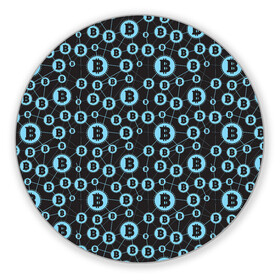 Коврик для мышки круглый с принтом Bitcoin в Тюмени, резина и полиэстер | круглая форма, изображение наносится на всю лицевую часть | Тематика изображения на принте: bitcoin | meme | биткойн | валюта | манера | мем | образ действия | символ