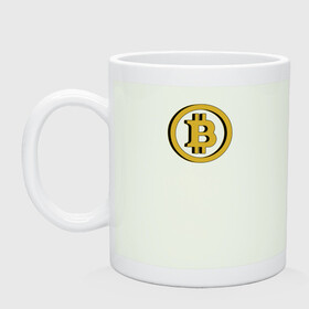 Кружка керамическая с принтом Bitcoin в Тюмени, керамика | объем — 330 мл, диаметр — 80 мм. Принт наносится на бока кружки, можно сделать два разных изображения | Тематика изображения на принте: bitcoin | meme | биткойн | валюта | манера | мем | образ действия | символ