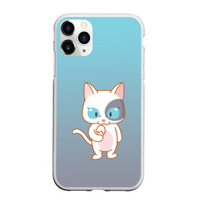 Чехол для iPhone 11 Pro Max матовый с принтом кот с мороженкой в Тюмени, Силикон |  | голубые глаза | кот | котенок | котик | кошак | мороженка | мороженко | мороженое | прямоходячий | рисунок | рожок