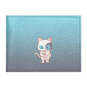 Обложка для студенческого билета с принтом кот с мороженкой в Тюмени, натуральная кожа | Размер: 11*8 см; Печать на всей внешней стороне | голубые глаза | кот | котенок | котик | кошак | мороженка | мороженко | мороженое | прямоходячий | рисунок | рожок