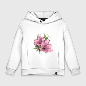 Детское худи Oversize хлопок с принтом Watercolour flowers в Тюмени, френч-терри — 70% хлопок, 30% полиэстер. Мягкий теплый начес внутри —100% хлопок | боковые карманы, эластичные манжеты и нижняя кромка, капюшон на магнитной кнопке | Тематика изображения на принте: 8 марта | girl | woman | бабушка | весна | девушкам | девушке | девушки | женский | листья | мама | март | подарок | тренд | цветочки | цветы