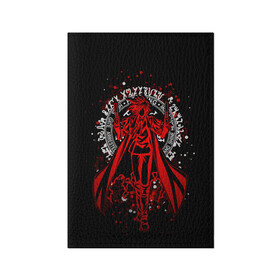 Обложка для паспорта матовая кожа с принтом Хеллсинг в Тюмени, натуральная матовая кожа | размер 19,3 х 13,7 см; прозрачные пластиковые крепления | alucard | anime | hellsing | алукард | аниме | вампир | комиксы | манга | хеллсинг
