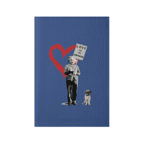 Обложка для паспорта матовая кожа с принтом Любовь это ответ | Banksy в Тюмени, натуральная матовая кожа | размер 19,3 х 13,7 см; прозрачные пластиковые крепления | art | banksy | street art | арт | бэнкси | граффити | со смыслом | сосмыслом | стритарт