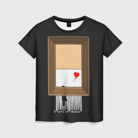 Женская футболка 3D с принтом Arts free | Banksy в Тюмени, 100% полиэфир ( синтетическое хлопкоподобное полотно) | прямой крой, круглый вырез горловины, длина до линии бедер | art | banksy | street art | арт | бэнкси | граффити | со смыслом | сосмыслом | стритарт