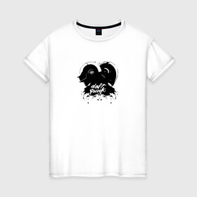 Женская футболка хлопок с принтом Daft Punk в Тюмени, 100% хлопок | прямой крой, круглый вырез горловины, длина до линии бедер, слегка спущенное плечо | daft punk | music | дафт панк | музыка | музыкальная группа | музыкант | робот