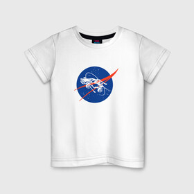 Детская футболка хлопок с принтом Rocket League - Nasa в Тюмени, 100% хлопок | круглый вырез горловины, полуприлегающий силуэт, длина до линии бедер | Тематика изображения на принте: nasa | rocket league | звезды | машина | наса | рокет лига