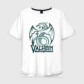 Мужская футболка хлопок Oversize с принтом Valheim Dragon в Тюмени, 100% хлопок | свободный крой, круглый ворот, “спинка” длиннее передней части | fantasy | mmo | valheim | valve | валхейм | вальхейм | викинги | выживалка | игра | королевская битва | ммо | ролевая игра | фэнтази