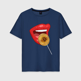 Женская футболка хлопок Oversize с принтом SWEET BITCOIN | СЛАДКИЙ БИТКОИН (Z) в Тюмени, 100% хлопок | свободный крой, круглый ворот, спущенный рукав, длина до линии бедер
 | binance coin | bitcoin | blockchain | btc | cardano | crypto | ethereum | litecoin | polkadot | tether | xrp | биткоин | блокчейн | валюта | деньги | криптовалюта | майнер | майнинг | цифровая валюта | цифровое золото | эфир
