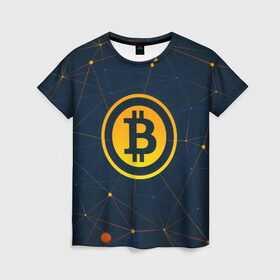 Женская футболка 3D с принтом Bitcoin is future в Тюмени, 100% полиэфир ( синтетическое хлопкоподобное полотно) | прямой крой, круглый вырез горловины, длина до линии бедер | web | биткойн | блокчейн | криптовалюта | программирование | сеть