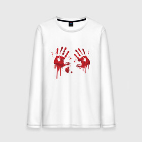 Мужской лонгслив хлопок с принтом Кровавые отпечатки рук в Тюмени, 100% хлопок |  | blood | bloody | creep | creepy | death | halloween | hand | hands | horror | kill | merch | murded | spooky | victim | жертва | капли | кровь | мерч | пятна | пятно | руки | след | следы | ужас | ужасы | ужасы мерч | хорро