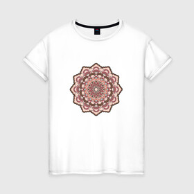 Женская футболка хлопок с принтом Мандала достатка в Тюмени, 100% хлопок | прямой крой, круглый вырез горловины, длина до линии бедер, слегка спущенное плечо | psy | деньги | дзен | кислота | талисман | узоры | фрактал | хиппи | цветы | эзотерика