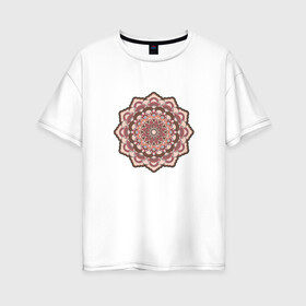 Женская футболка хлопок Oversize с принтом Мандала достатка в Тюмени, 100% хлопок | свободный крой, круглый ворот, спущенный рукав, длина до линии бедер
 | psy | деньги | дзен | кислота | талисман | узоры | фрактал | хиппи | цветы | эзотерика
