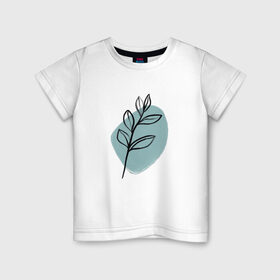 Детская футболка хлопок с принтом Ботаническая абстракция в Тюмени, 100% хлопок | круглый вырез горловины, полуприлегающий силуэт, длина до линии бедер | абстракция | минимализм | растение | растения | современное искусство