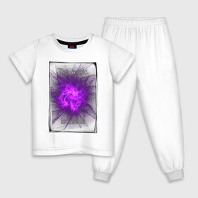 Детская пижама хлопок с принтом Магия внутри в Тюмени, 100% хлопок |  брюки и футболка прямого кроя, без карманов, на брюках мягкая резинка на поясе и по низу штанин
 | абстракция | волшебство | магия | неоновый | фиолетовый