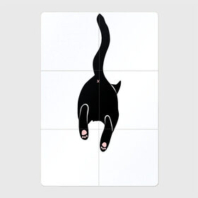 Магнитный плакат 2Х3 с принтом Убегающий кот в Тюмени, Полимерный материал с магнитным слоем | 6 деталей размером 9*9 см | animals | cat | kitty | meow | животные | звери | киса | киска | кот | котенок | кошак | кошачьи лапки | лапки | милые создания | минимализм | мультяшный | мур | мяу | питомец | попка котика | прыжок | рисунок