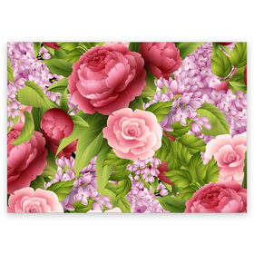 Поздравительная открытка с принтом ЦВЕТЫ / FLOWERS / 8 МАРТА в Тюмени, 100% бумага | плотность бумаги 280 г/м2, матовая, на обратной стороне линовка и место для марки
 | chery | flowers | japan | roses | sakura | вишня | растения | розы | ромашка | сакура | тюльпаны | цветы | цветы сакуры | япония