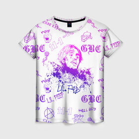 Женская футболка 3D с принтом LIL PEEP в Тюмени, 100% полиэфир ( синтетическое хлопкоподобное полотно) | прямой крой, круглый вырез горловины, длина до линии бедер | lil peep | lil prince | pink | зарубежная музыка | лил пип | маленький принц