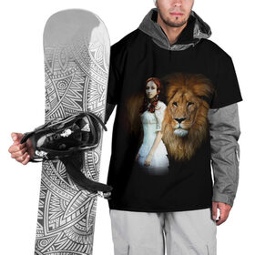 Накидка на куртку 3D с принтом Львиная дружба в Тюмени, 100% полиэстер |  | Тематика изображения на принте: девушка | животное | зверь | кошка | красотка