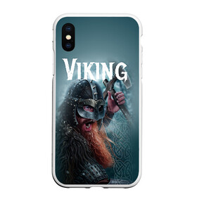 Чехол для iPhone XS Max матовый с принтом Viking в Тюмени, Силикон | Область печати: задняя сторона чехла, без боковых панелей | Тематика изображения на принте: drakkar | valhalla | valheim | viking | vikings | валхэйм | вальгала | вальхала | вальхейм | викинг | викинги | драккар