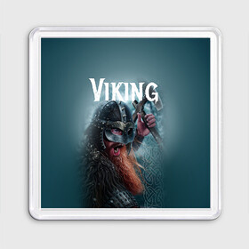 Магнит 55*55 с принтом Viking в Тюмени, Пластик | Размер: 65*65 мм; Размер печати: 55*55 мм | drakkar | valhalla | valheim | viking | vikings | валхэйм | вальгала | вальхала | вальхейм | викинг | викинги | драккар