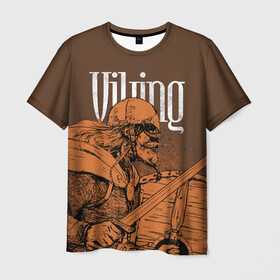 Мужская футболка 3D с принтом Viking в Тюмени, 100% полиэфир | прямой крой, круглый вырез горловины, длина до линии бедер | drakkar | valhalla | valheim | viking | vikings | валхэйм | вальгала | вальхала | вальхейм | викинг | викинги | драккар