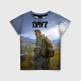 Детская футболка 3D с принтом DayZ | ДэйЗи в Тюмени, 100% гипоаллергенный полиэфир | прямой крой, круглый вырез горловины, длина до линии бедер, чуть спущенное плечо, ткань немного тянется | day z | dayz | zombie | дэй зи | дэй зэд | дэйзи | зомби