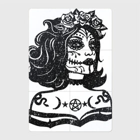 Магнитный плакат 2Х3 с принтом Богиня с розами и пентаграммой в Тюмени, Полимерный материал с магнитным слоем | 6 деталей размером 9*9 см | eyes | flowers | girl | hair | halloween | lips | makeup | moon | pentagram | rosa | snake | star | tattoo | taty | witch | богиня | ведьма | волосы | глаза | гот | губы | девушка | звезда | змея | кало | макияж | месяц | пентаграмма | розы | тату | татуи
