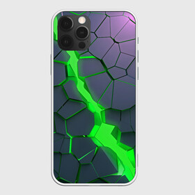 Чехол для iPhone 12 Pro Max с принтом ЗЕЛЕНЫЙ РАЗЛОМ | 3Д РАЗЛОМ в Тюмени, Силикон |  | 3d | 3д | abstrakt | couter strike | csgo | dota | geometry | green | lol | rift | steel | wow | абстракт | геометрия | дота | зеленый | камни | кубики | пластик | плиты | разлом | раскол | свет | скин | сталь | текстура | трещина