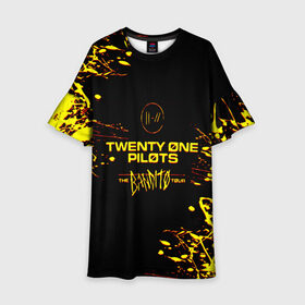 Детское платье 3D с принтом TWENTY ONE PILOTS TOP. в Тюмени, 100% полиэстер | прямой силуэт, чуть расширенный к низу. Круглая горловина, на рукавах — воланы | Тематика изображения на принте: 21 pilots | blurryface | fbr | fueled by ramen | fueledbyramen | heathens | heavydirtysoul | josh dun | music | music video | official | stressed out | top | tp | trench | twenty one pilots | twentyonepilots | tyler joseph 