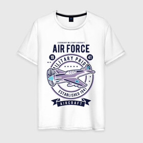 Мужская футболка хлопок с принтом легендарный военный самолет в Тюмени, 100% хлопок | прямой крой, круглый вырез горловины, длина до линии бедер, слегка спущенное плечо. | aircraft | military | военный | самолет