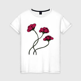 Женская футболка хлопок с принтом КРАСНЫЙ ЦВЕТОК RED FLOWER в Тюмени, 100% хлопок | прямой крой, круглый вырез горловины, длина до линии бедер, слегка спущенное плечо | 8 | day | flowers | girl | girlfriend | girls | granny | love | lovers | march | mommy | moms | roses | women | womens | бабуля | бабушка | девушка | девушки | день | жена | женский | женщина | любовь | мама | мамуля | марта | розы | сестра | си
