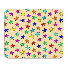 Коврик для мышки прямоугольный с принтом Детские звезды на песке в Тюмени, натуральный каучук | размер 230 х 185 мм; запечатка лицевой стороны | baby | colorfull | disco | kids | stars | девочкам | детские рисунки | детям | диско | звездочки | звезды | конфетти | лето | малыш | ночные | орнамент | песок | пляж | праздник | радужные | разноцветный узор