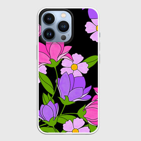 Чехол для iPhone 13 Pro с принтом Ночные цветы в Тюмени,  |  | fashion | flowers | бабушка | букет | бутоны | весна | ветки | девушкам | дочь | зелень | лаванда | лепестки | лето | лилии | листья | лучшая | мама | ночь | пионы | подарок | поляна | природа | растения | розы