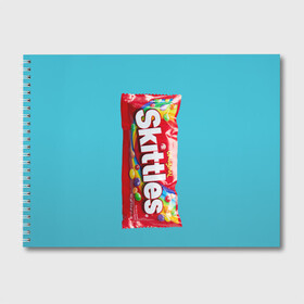 Альбом для рисования с принтом Skittles original в Тюмени, 100% бумага
 | матовая бумага, плотность 200 мг. | Тематика изображения на принте: original | skitls | skittles | оригинальные | ориджнл | скитлс | упаковка