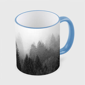 Кружка с принтом Туманный лес в Тюмени, керамика | ёмкость 330 мл | Тематика изображения на принте: tegunvteg | деревья | лес | листья | природа | темный лес | туман | туманный лес