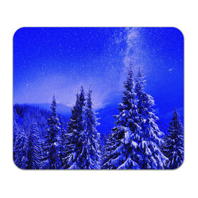 Коврик для мышки прямоугольный с принтом Зимний лес в Тюмени, натуральный каучук | размер 230 х 185 мм; запечатка лицевой стороны | Тематика изображения на принте: tegunvteg | деревья | зима | зимний лес | лес | листья | мороз | природа | снег | темный лес