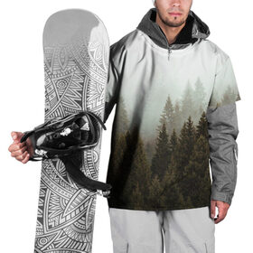 Накидка на куртку 3D с принтом Деревья в Тюмени, 100% полиэстер |  | Тематика изображения на принте: tegunvteg | деревья | лес | листья | природа | темный лес | туман