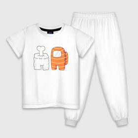 Детская пижама хлопок с принтом AMONG US | IMPOSTOR | СУШИ в Тюмени, 100% хлопок |  брюки и футболка прямого кроя, без карманов, на брюках мягкая резинка на поясе и по низу штанин
 | among | among us | crewmate | game | impister | impistor | japan | space | sushi | us | vote | выживший | игра | космос | невиновный | предатель | роллы | рыба | самозванец | суши | япония