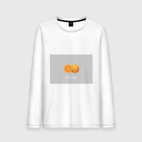 Мужской лонгслив хлопок с принтом Orange avocado в Тюмени, 100% хлопок |  | avocado | grey | orange | авокадо | апельсин | серый