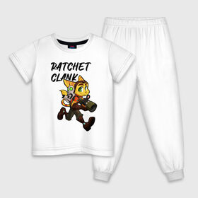 Детская пижама хлопок с принтом Ratchet & Clank в Тюмени, 100% хлопок |  брюки и футболка прямого кроя, без карманов, на брюках мягкая резинка на поясе и по низу штанин
 | game | ratchet  clank | галактические рейнджеры | игры | рэтчет и кланr