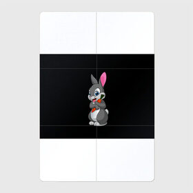 Магнитный плакат 2Х3 с принтом ЗАЙКА в Тюмени, Полимерный материал с магнитным слоем | 6 деталей размером 9*9 см | bunny | cartoon | hare | rabbit | белый | зайчик | заяц | кролик | морковка | мультик | серый