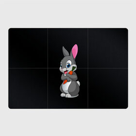 Магнитный плакат 3Х2 с принтом ЗАЙКА в Тюмени, Полимерный материал с магнитным слоем | 6 деталей размером 9*9 см | bunny | cartoon | hare | rabbit | белый | зайчик | заяц | кролик | морковка | мультик | серый