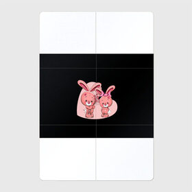Магнитный плакат 2Х3 с принтом ЗАЙЧИКИ в Тюмени, Полимерный материал с магнитным слоем | 6 деталей размером 9*9 см | bunny | cartoon | hare | rabbit | зайка | заяц | кролик | мультик | розовый | цветы