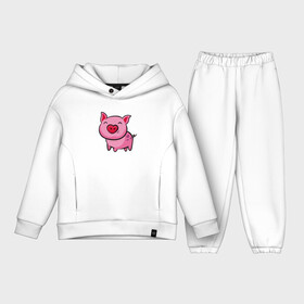 Детский костюм хлопок Oversize с принтом ПОРОСЁНОК в Тюмени,  |  | boar | cute | pig | piglet | pink | smile | кабан | милый | поросенок | пятачок | розовый | свинья | улыбка