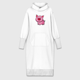 Платье удлиненное хлопок с принтом ПОРОСЁНОК в Тюмени,  |  | boar | cute | pig | piglet | pink | smile | кабан | милый | поросенок | пятачок | розовый | свинья | улыбка