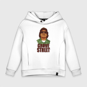 Детское худи Oversize хлопок с принтом GROVE STREET в Тюмени, френч-терри — 70% хлопок, 30% полиэстер. Мягкий теплый начес внутри —100% хлопок | боковые карманы, эластичные манжеты и нижняя кромка, капюшон на магнитной кнопке | 4 | 5 | five | games | grand theft auto | gta | gta v | los santos | online | rockstar | san andreas | великое авто воровство | гта | гташка | игры | логотип | лос сантос | майкл | мафия | ограбление | онлайн | пеф | рокстар | самп | сан андреас 