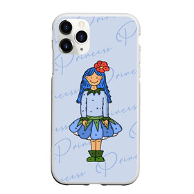 Чехол для iPhone 11 Pro матовый с принтом  Принцесса Ежевичка  в Тюмени, Силикон |  | princess | девочка | девочка с синими волосами