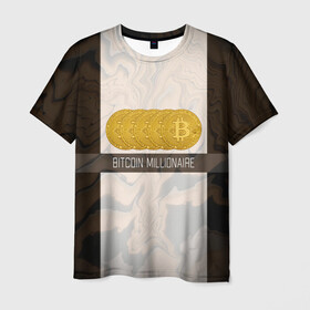 Мужская футболка 3D с принтом Bitcoin | Биткоин | Миллионер в Тюмени, 100% полиэфир | прямой крой, круглый вырез горловины, длина до линии бедер | Тематика изображения на принте: bitcoin | millioniare | акции | акционер | биткоин | биток | инвестиции | инвестиция | инвестор | миллионер | монета