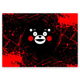 Поздравительная открытка с принтом KUMAMON | КУМАМОН в Тюмени, 100% бумага | плотность бумаги 280 г/м2, матовая, на обратной стороне линовка и место для марки
 | bear | japan | japanese | kumamon | kumamoto | аниме | игрушка | кумамон | кумамото сапурайдзу | медведь | мишка | персонаж | талисман | япония